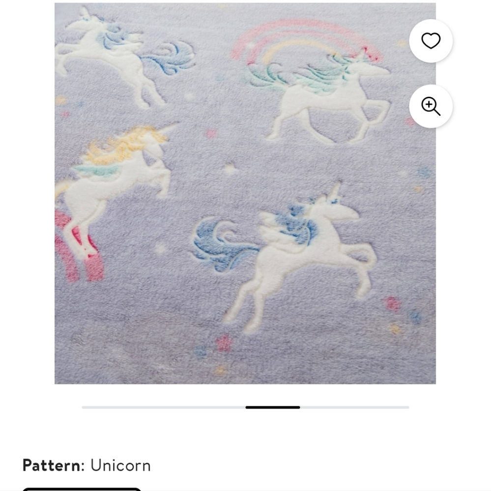 NWT Glow Throw Unicorn Glow In The Dark Blanket 50 inch x 60 inch